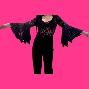Lace bodysuit with bell sleeves🎀